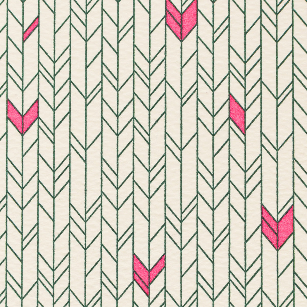 Notebook: Graphic Series - Pink Green Chevron Pocket Notebook