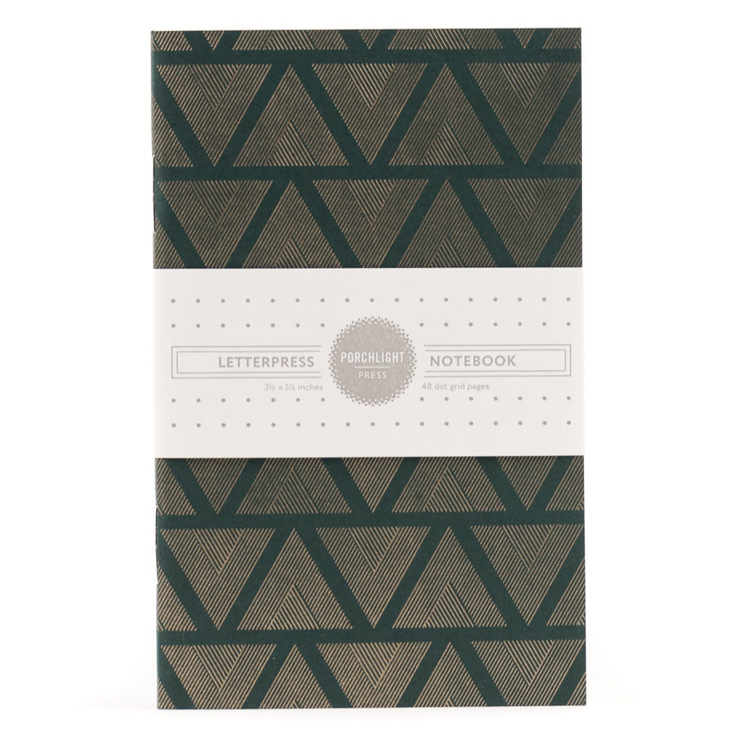 Notebook: Graphic Series - Hunter Green Triangles Pocket Notebook