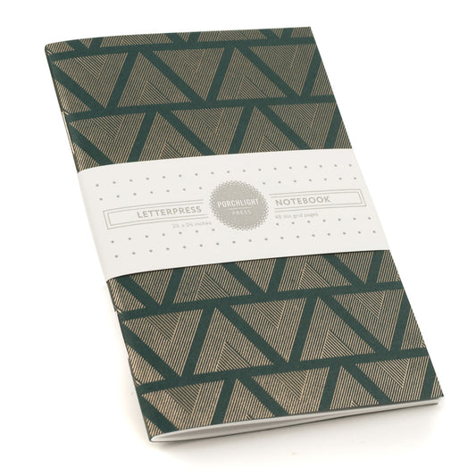 Notebook: Graphic Series - Hunter Green Triangles Pocket Notebook