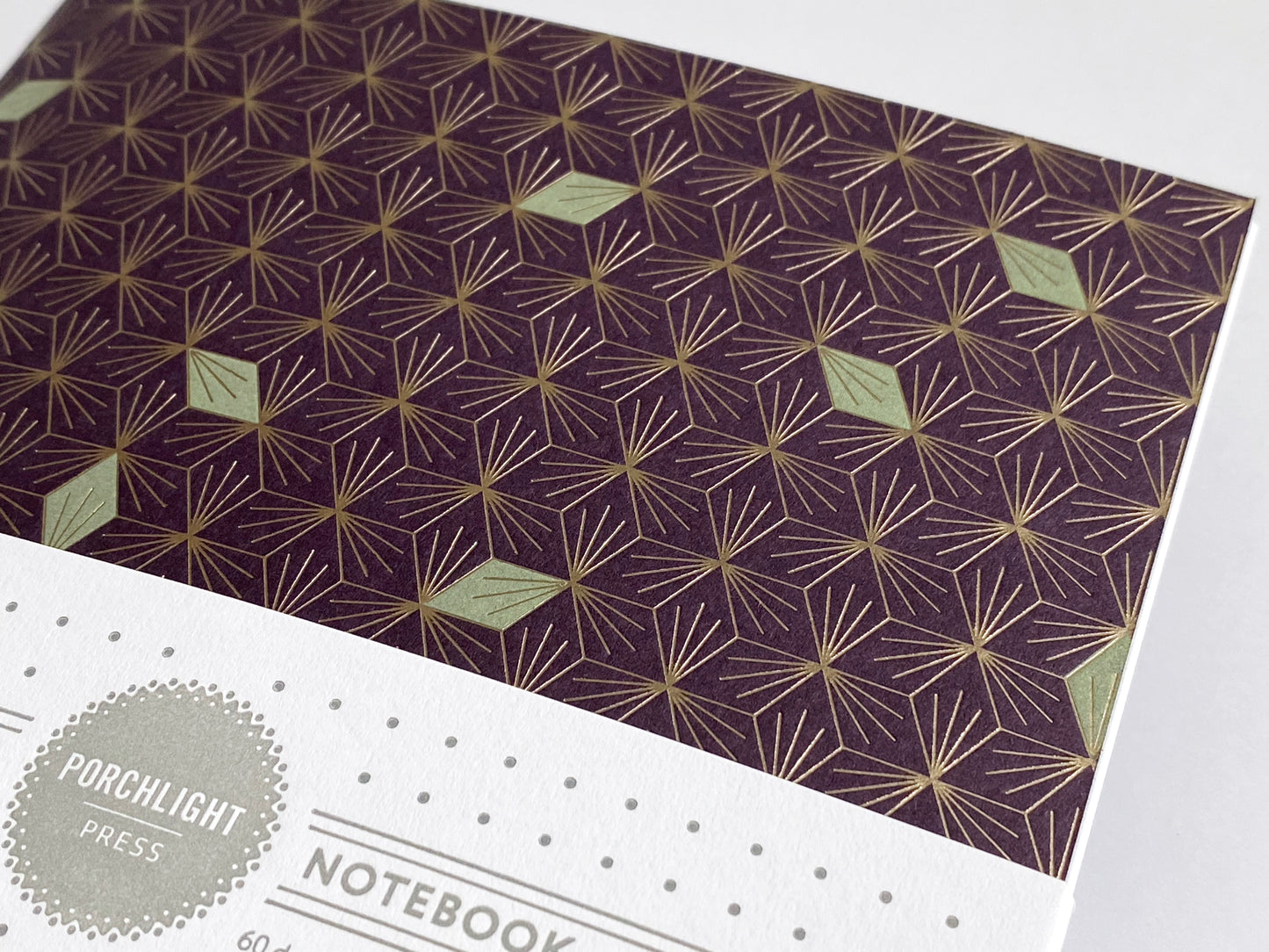 Notebook: Graphic Series - Purple Diamonds Foil Letterpress Large Notebook