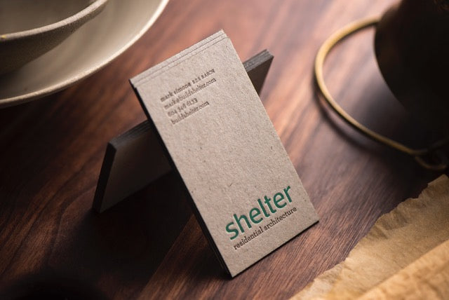 Porchlight Press Shelter Letterpress Business Card
