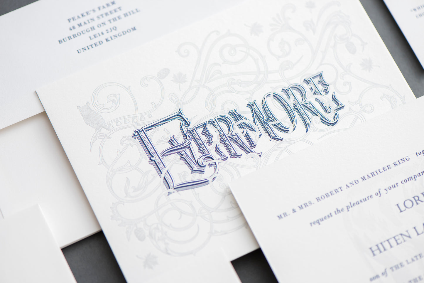 Porchlight Press Evermore Letterpress Wedding Invitation