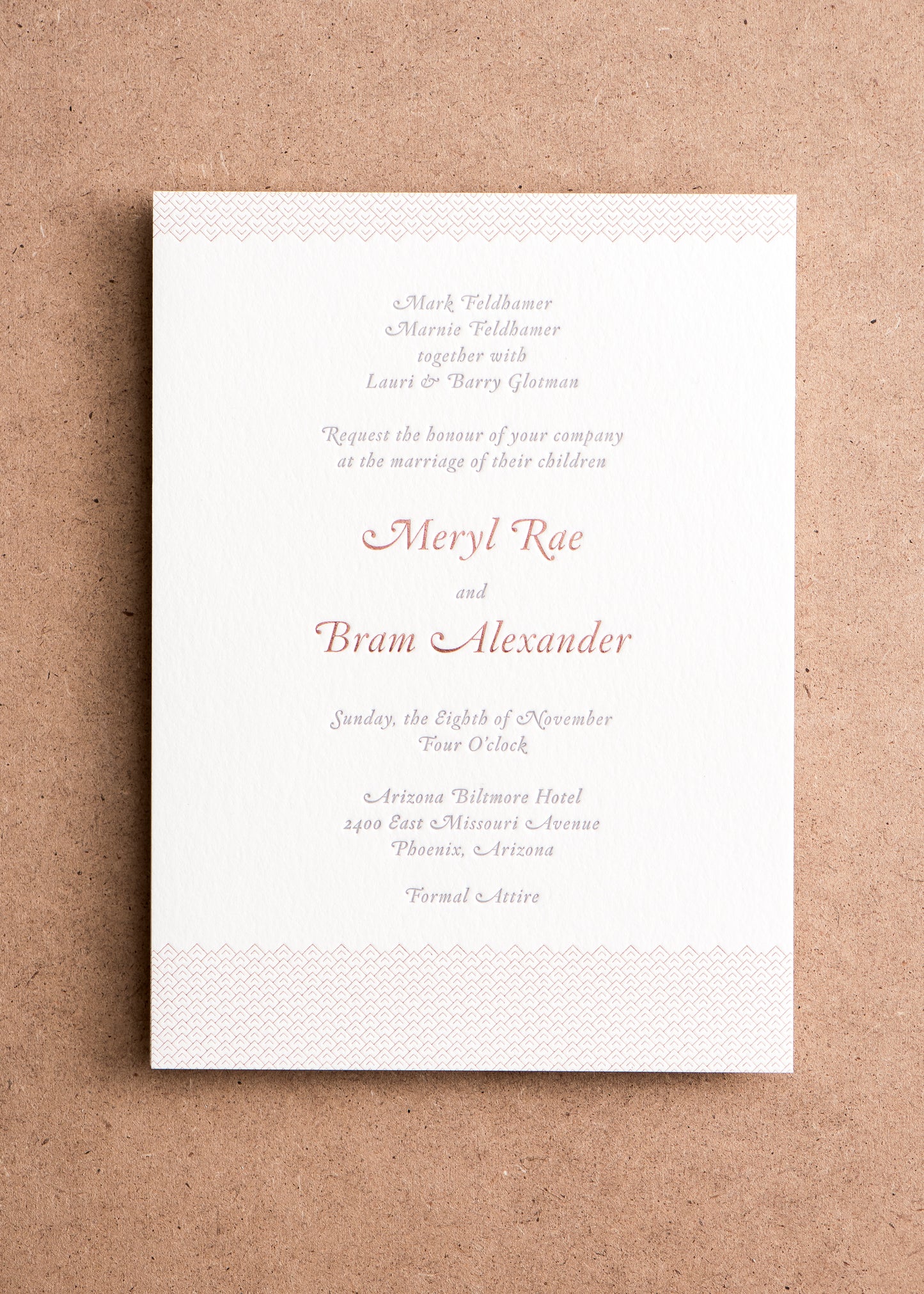 Porchlight Press Letterpress Wedding Invitation