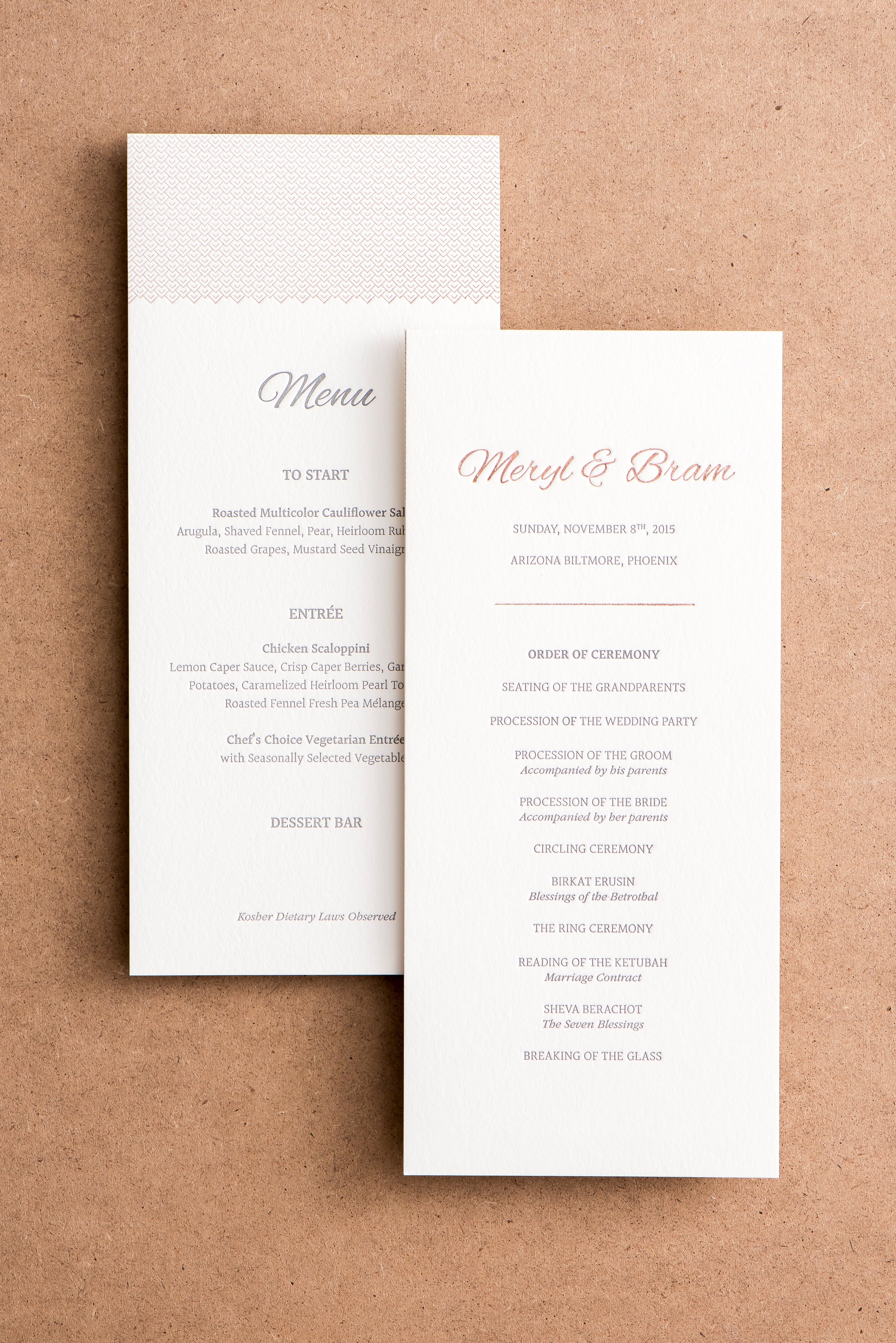 Porchlight Press Letterpress Wedding Invitation