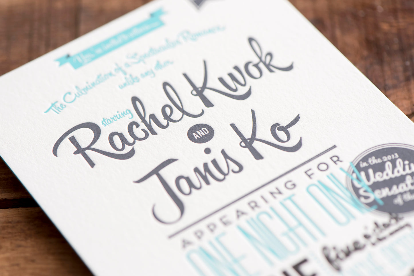 Porchlight Press Letterpress Wedding Invitation