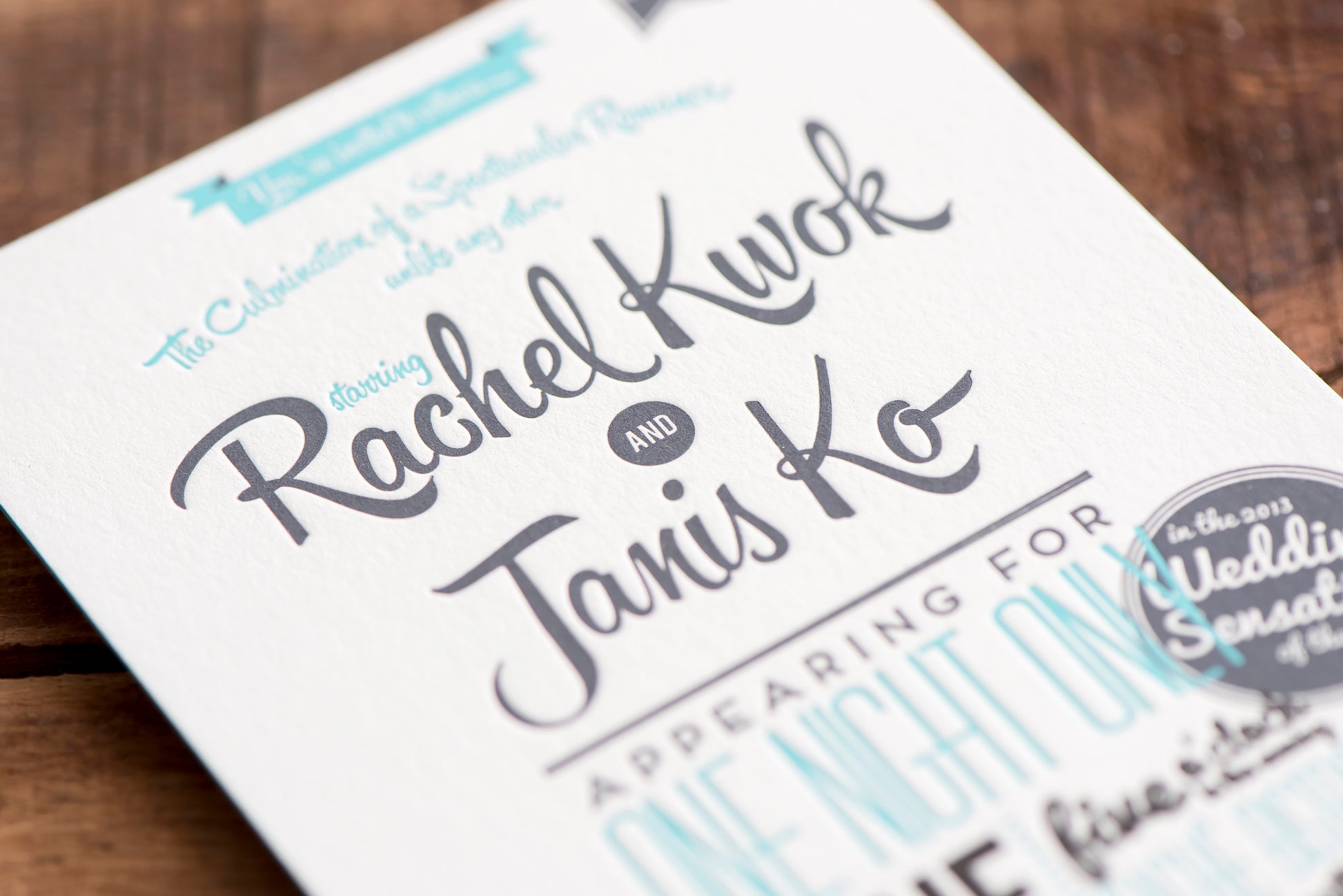 Porchlight Press Letterpress Wedding Invitation