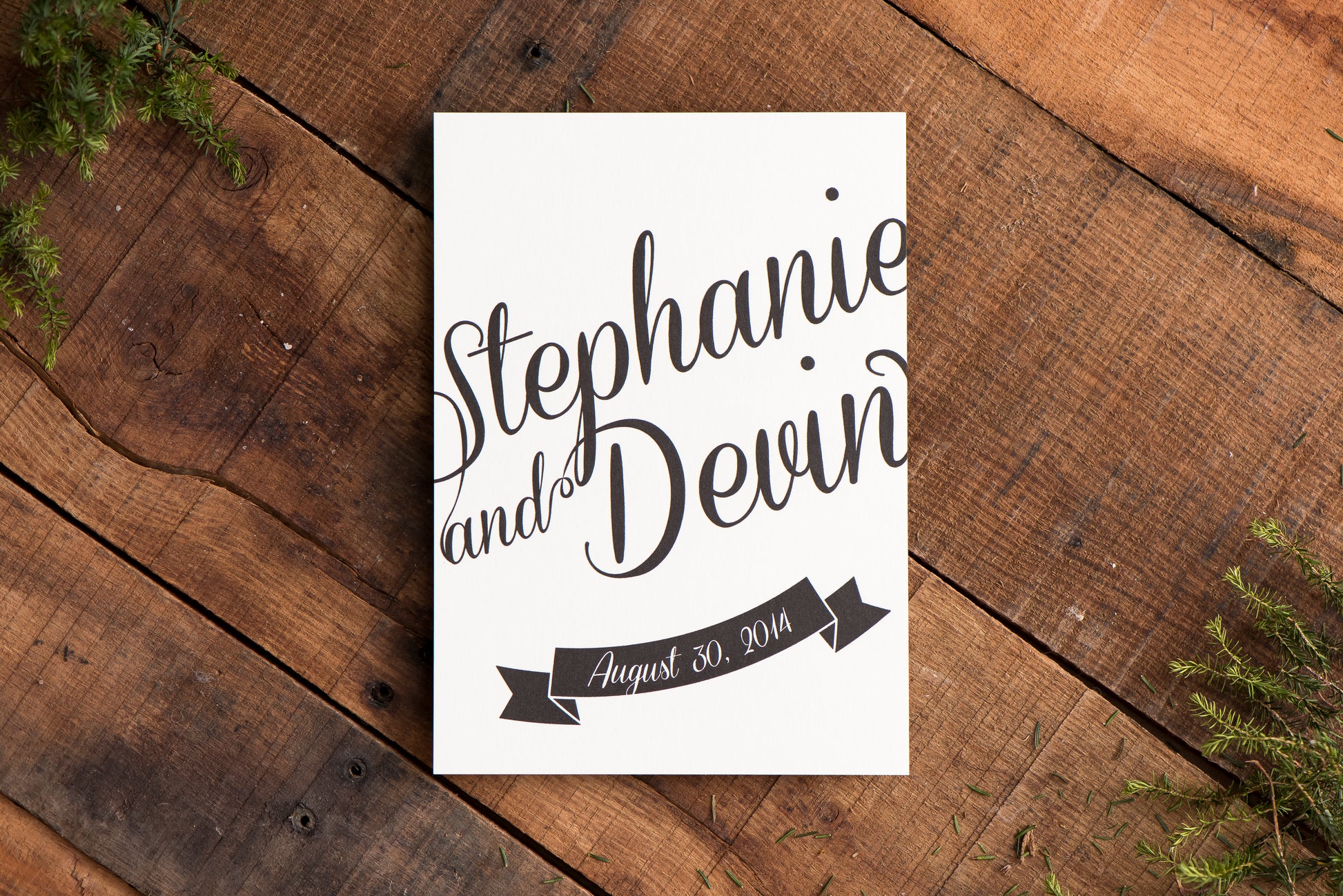Porchlight Press Letterpress Wedding Invitation
