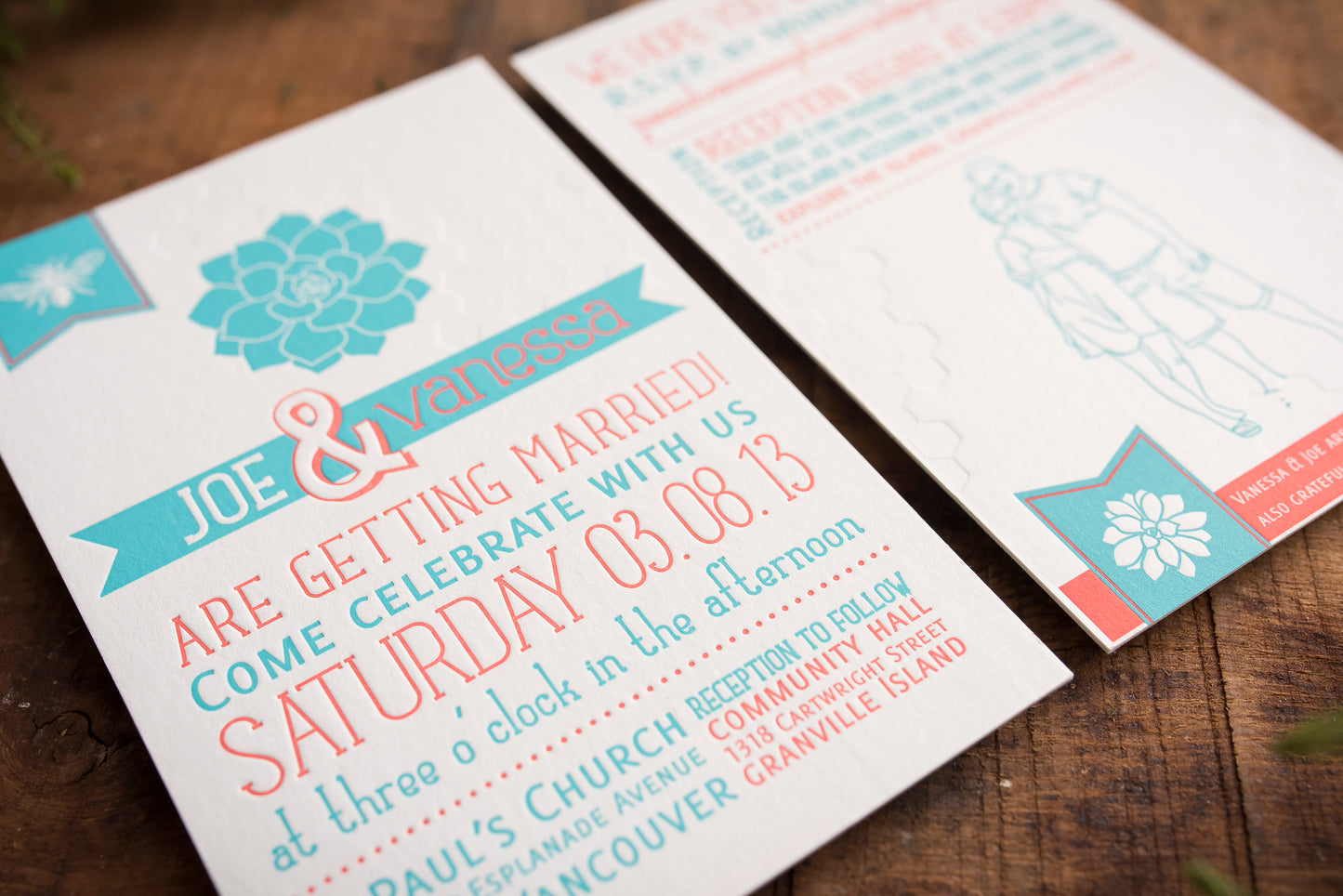 Porchlight Press Letterpress Wedding Invitation