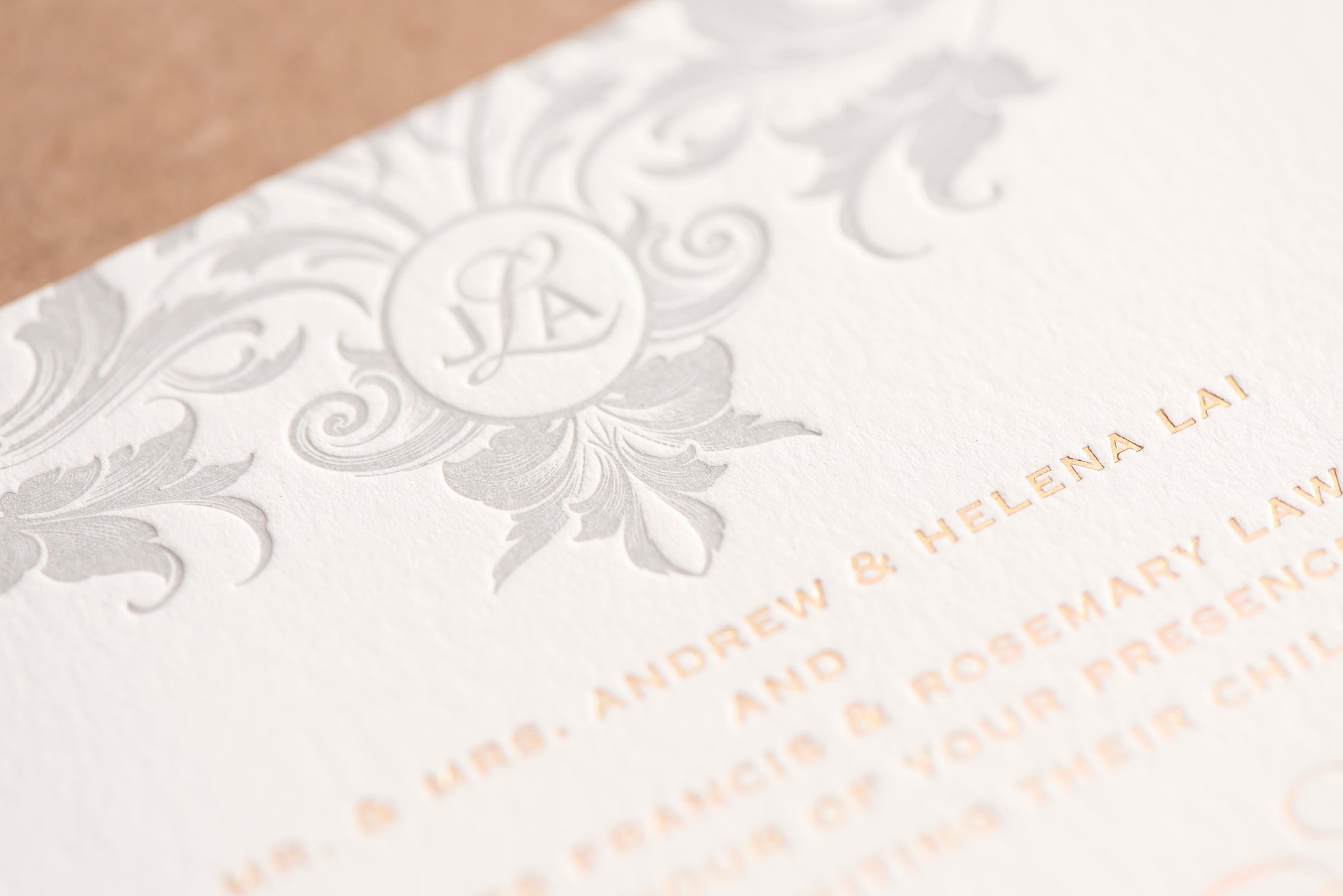 Porchlight Press Letterpress Wedding Invitation