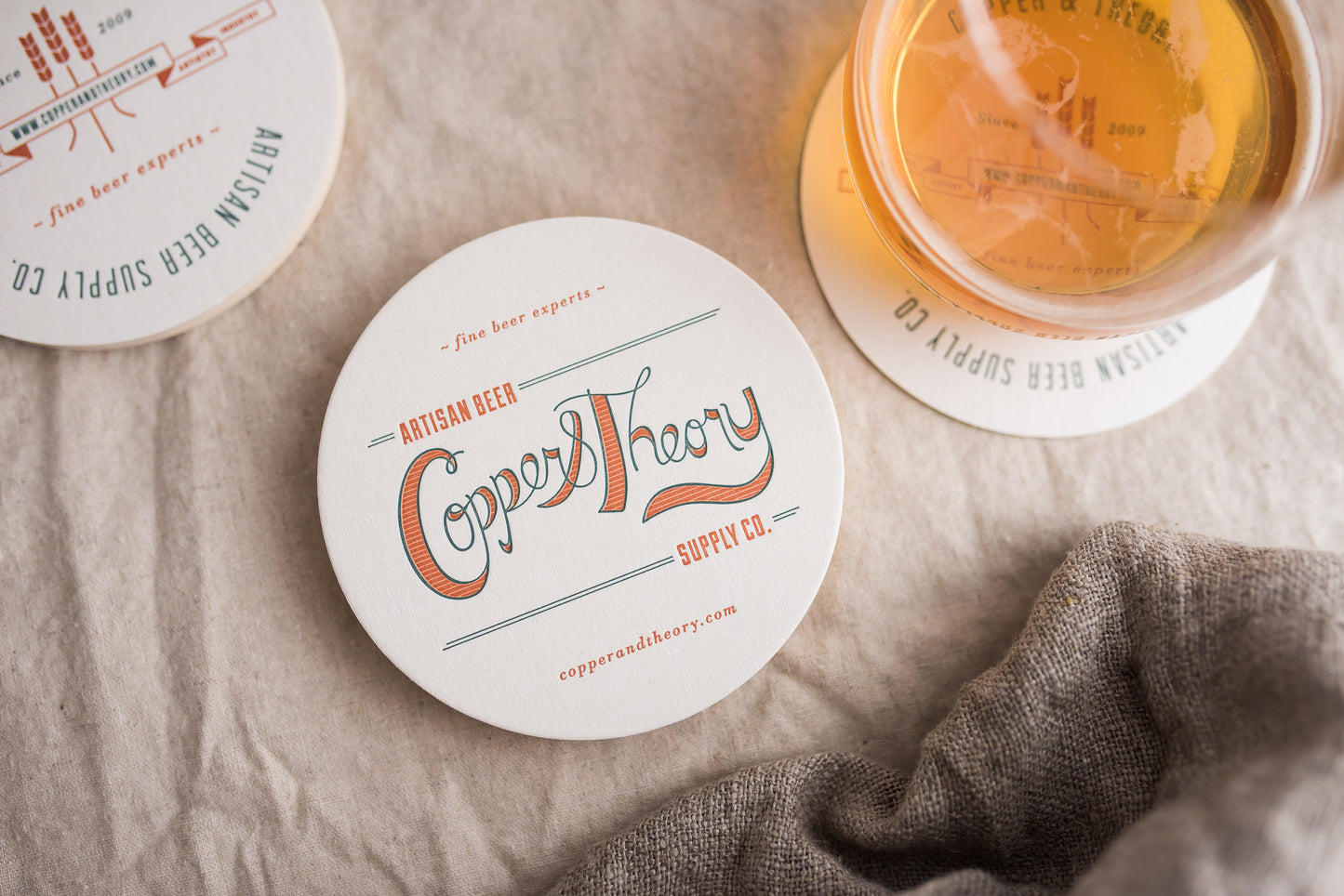 Porchlight Press Copper Theory Letterpress Coaster