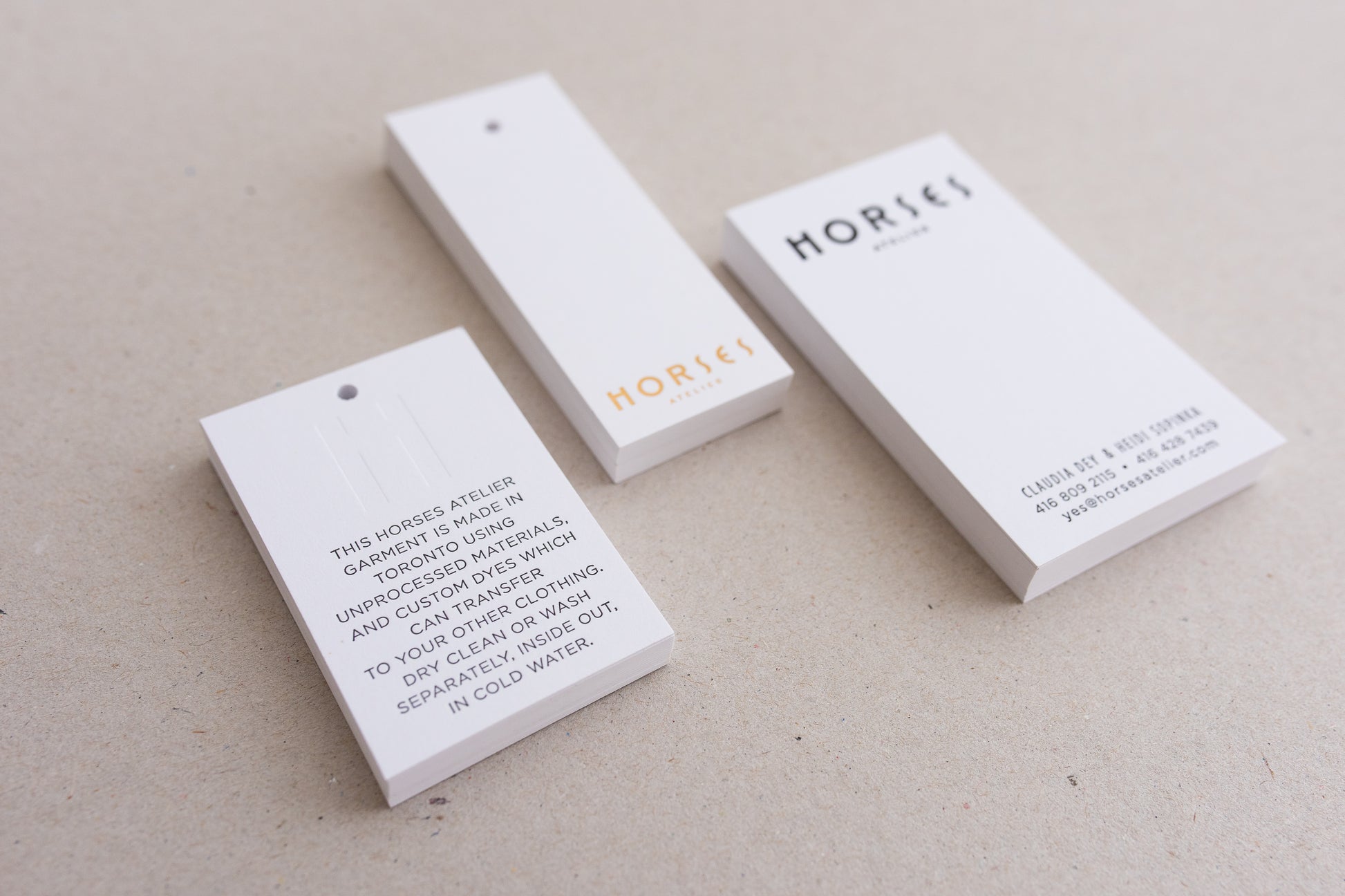 Porchlight Press Horses Atelier Letterpress Tag