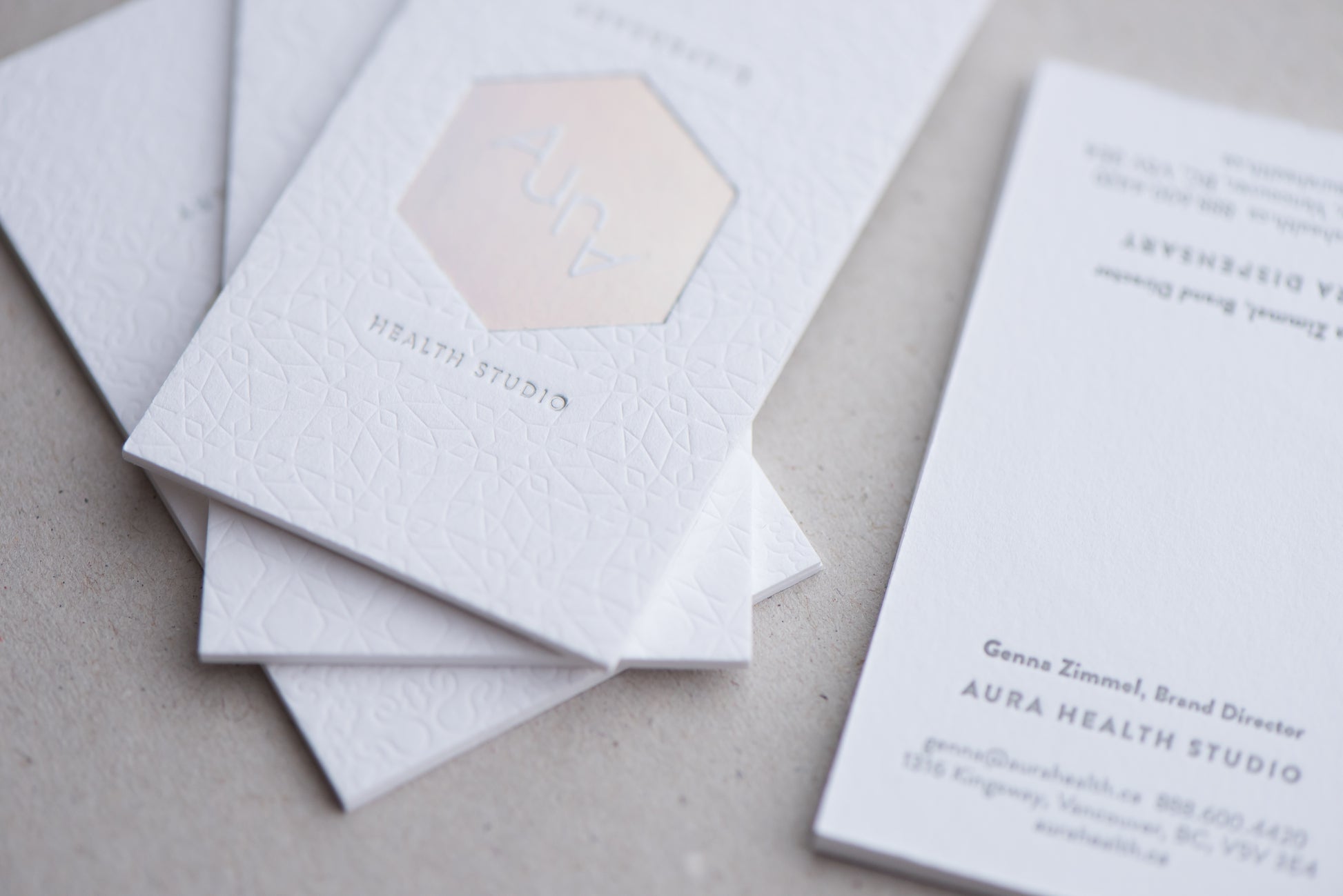 Porchlight Press Aura Letterpress Business Card