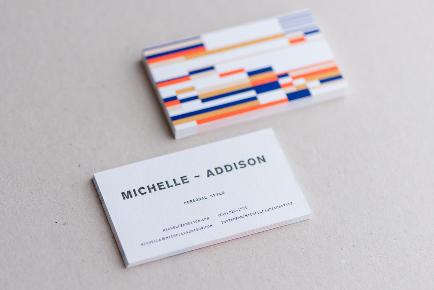 Porchlight Press Michelle Addison Letterpress Business Card