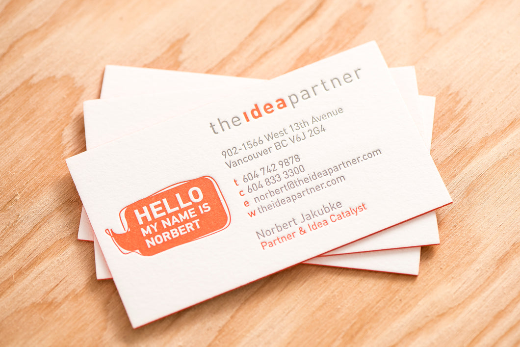 Porchlight Press The Idea Partner Letterpress Business Card