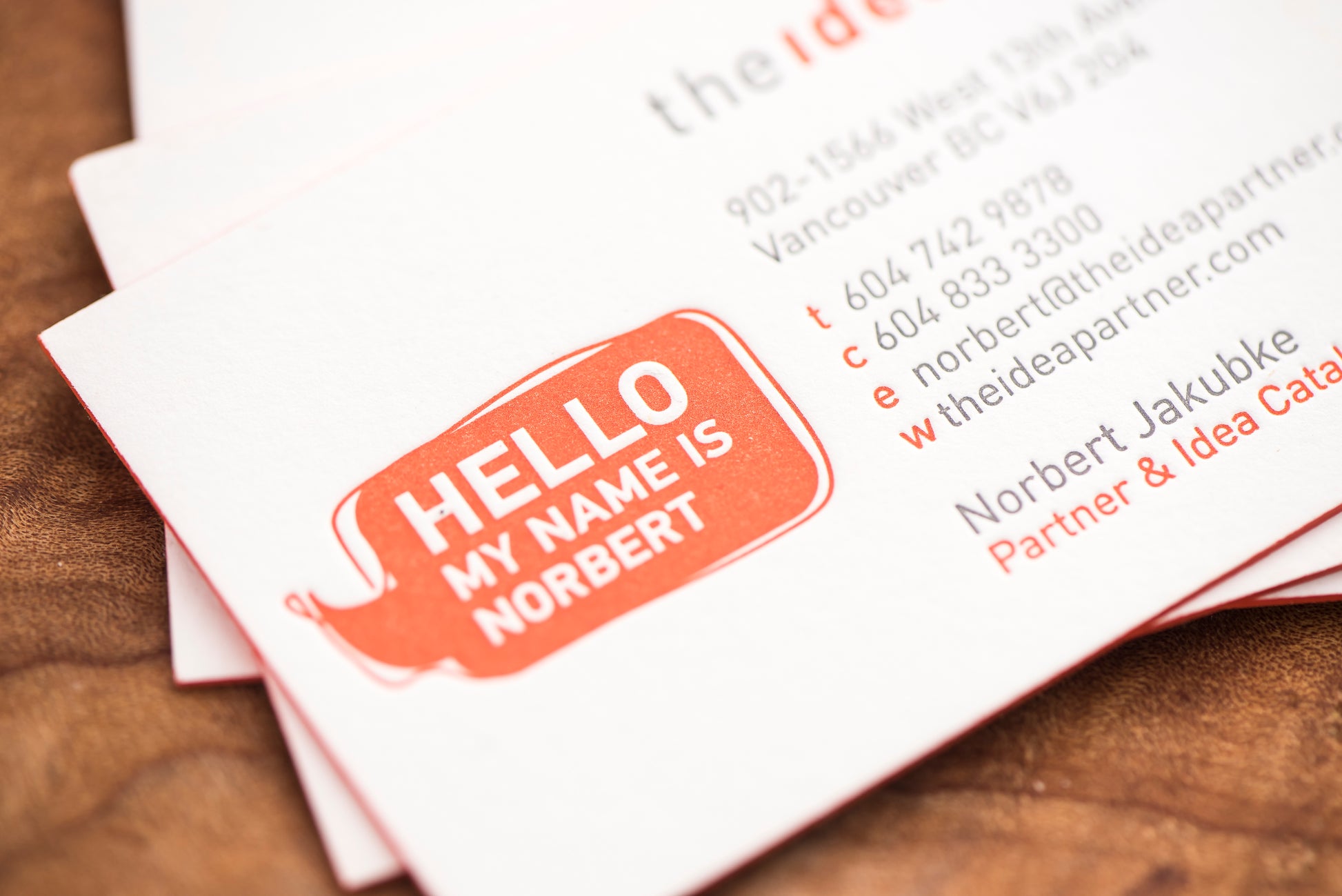Porchlight Press The Idea Partner Letterpress Business Card