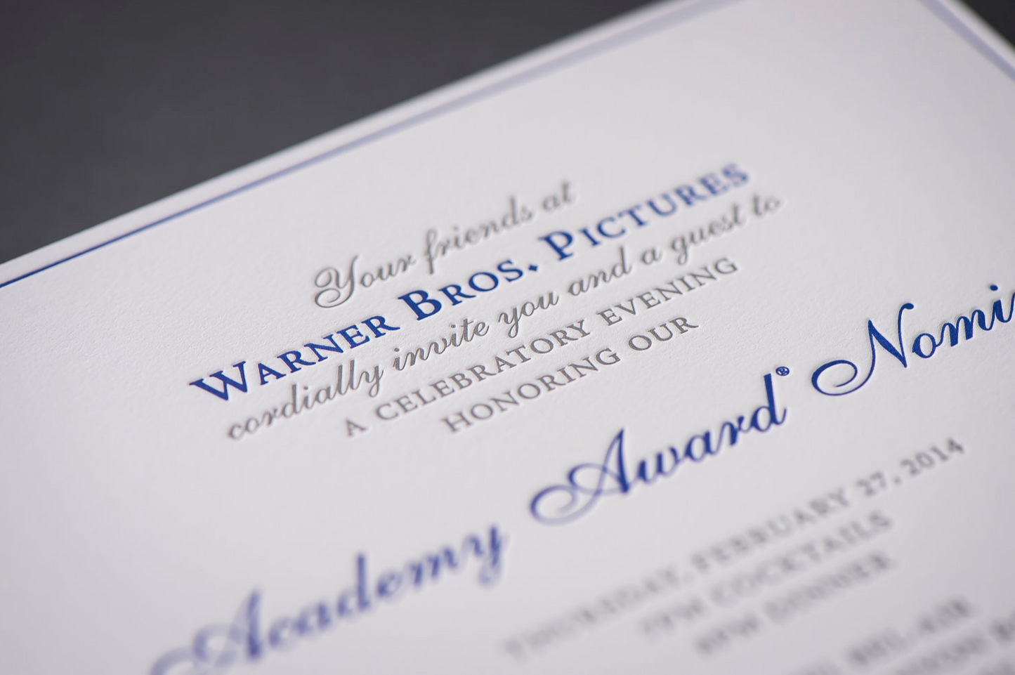 Porchlight Press Letterpress Gala Invitation