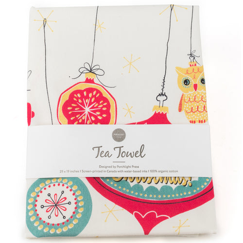 Tea Towel: Holiday_Retro Ornaments