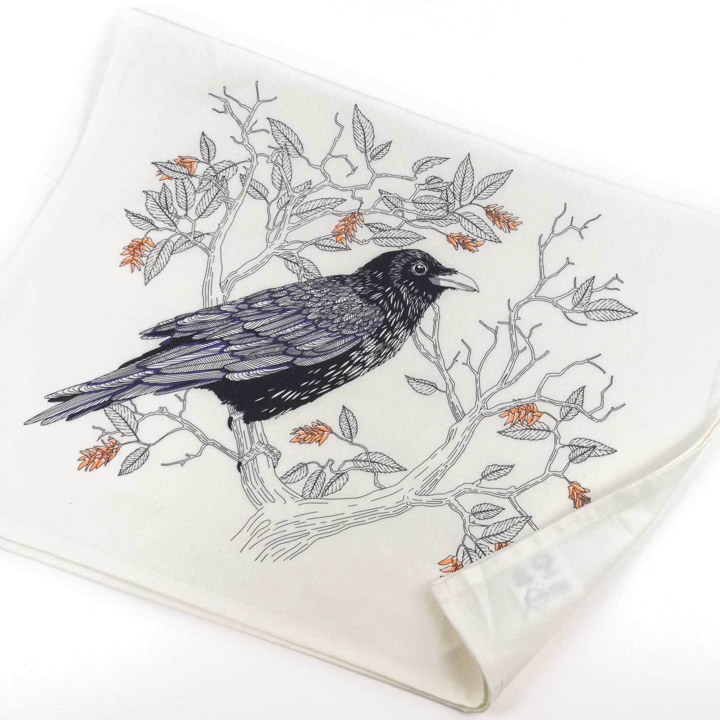Tea Towel: Common Raven - Nature Bird Series