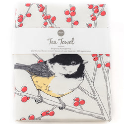 Tea Towel: Birds Chickadee